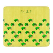 Aangepaste naam groen footballs helm geel snijplank (Voorkant)