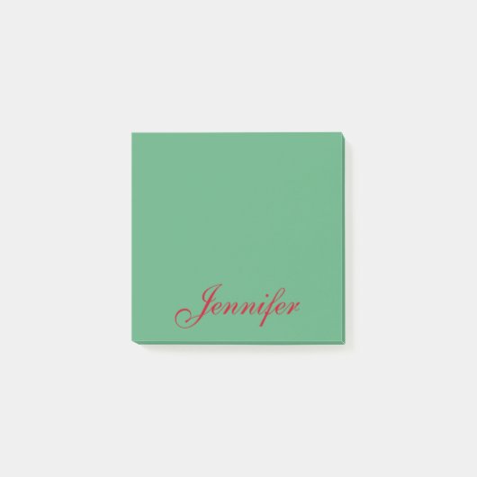 Aangepaste naam groen rood script post-it® notes (Voorkant)