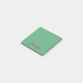 Aangepaste naam groen rood script post-it® notes (Schuin)