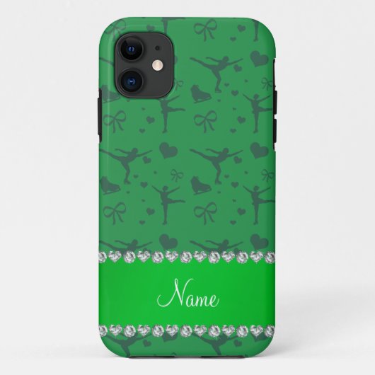 Aangepaste naam groene afbeelding skating Case-Mate iPhone case (Achterkant)