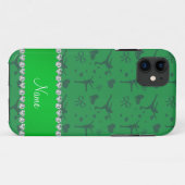 Aangepaste naam groene afbeelding skating Case-Mate iPhone case (Achterkant (horizontaal))