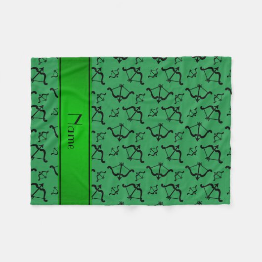 Aangepaste naam groene bogen pijlen fleece deken (Voorkant (Horizontaal))