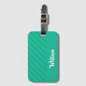 Aangepaste naam groene diagonale plastic textuur bagagelabel (Voorkant (verticaal))