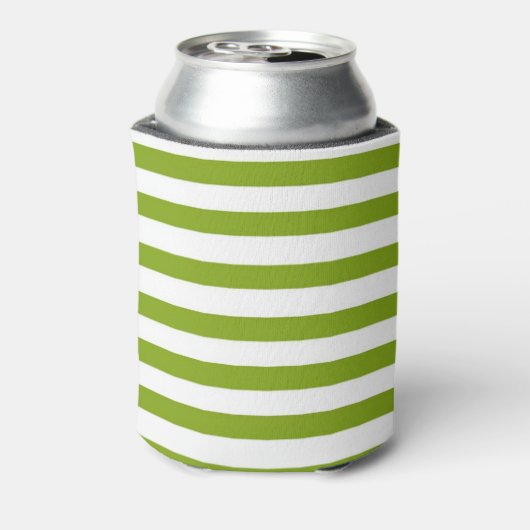 Aangepaste naam groene en witte strepen blikjeskoeler (Blikje Achterkant)