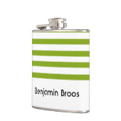 Aangepaste naam groene en witte strepen heupfles (Links)