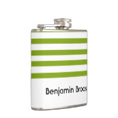 Aangepaste naam groene en witte strepen heupfles (Rechts)