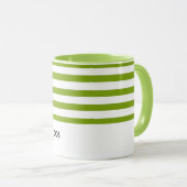 Aangepaste naam groene en witte strepen mok (Voorkant rechts)