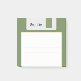 Aangepaste naam groene floppy disk post-it® notes