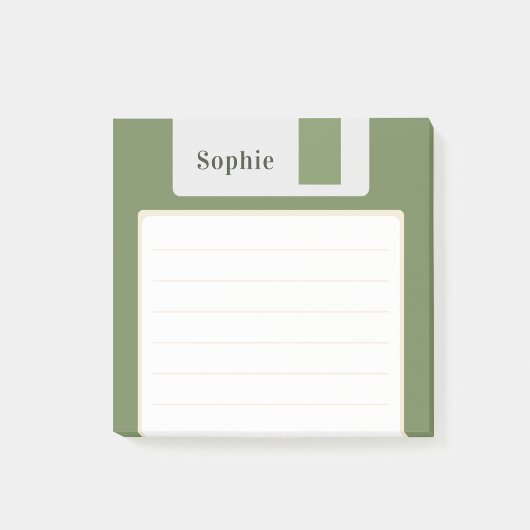 Aangepaste naam groene floppy disk post-it® notes