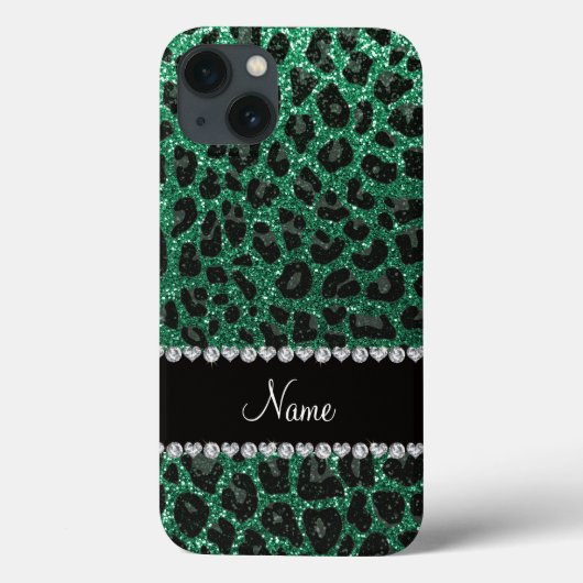 Aangepaste naam groene glittersplaat Case-Mate iPhone case (Achterkant)