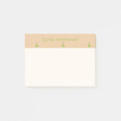 Aangepaste naam groene peer patroon bruin post-it® notes (Voorkant)