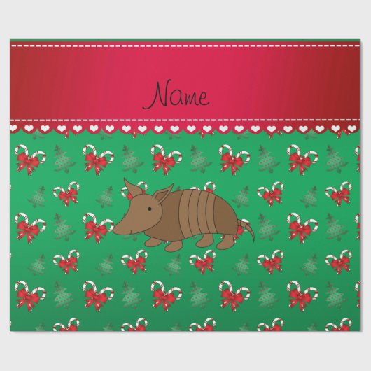 Aangepaste naam groene snoepsnoeren voor armadillo cadeaupapier (Vlak)