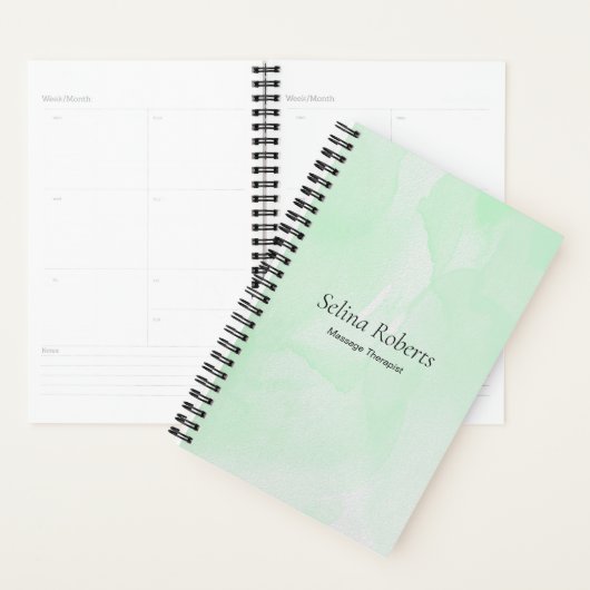 Aangepaste naam groene waterverf planner (Display)