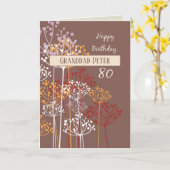 Aangepaste naam Grootvader 80e verjaardag Bruin Kaart (Gele Bloem)