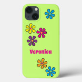 Aangepaste naam Groovy Hippie Flower Case-Mate iPhone Case (Achterkant)