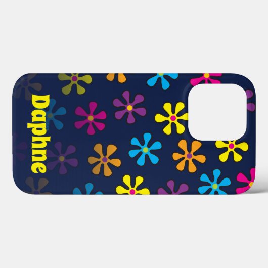 Aangepaste naam Groovy Hippie Flower Case-Mate iPhone Case (Achterkant (horizontaal))