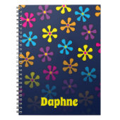 Aangepaste naam Groovy Hippie Flower Notitieboek (Voorkant)