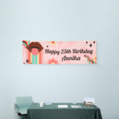 Aangepaste naam, Groovy Verjaardagsfeestbanner Spandoek (Beurs)