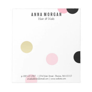 Aangepaste naam grote roze en zwarte Confetti Notitieblok