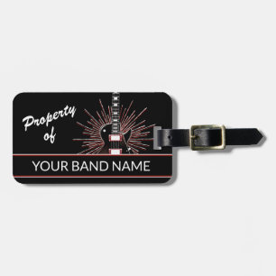 Aangepaste naam Guitar Band Merch Rock Roll Music  Bagagelabel