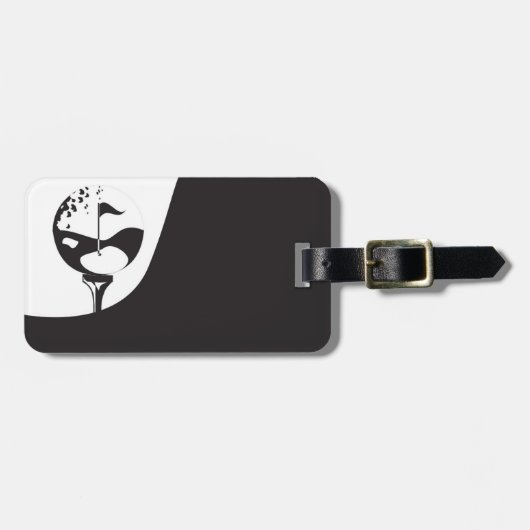 Aangepaste naam Hallo zwart-wit Golf Bagagelabel (Voorkant horizontaal)