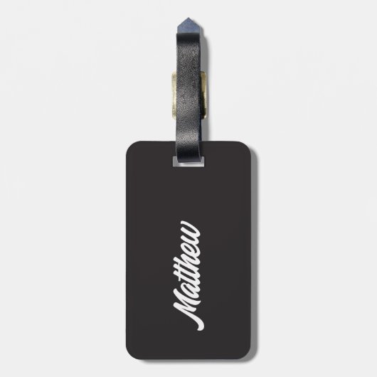 Aangepaste naam Hallo zwart-wit Golf Bagagelabel (Achterkant verticaal)