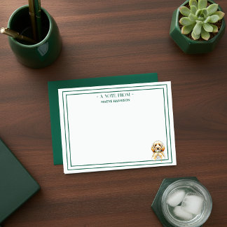 Aangepaste naam Hand getekend Golden Doodle Martin Notitiekaartje