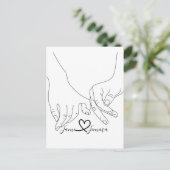 Aangepaste naam Hand vasthouden lijn Briefkaart (Staand voorkant)