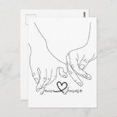 Aangepaste naam Hand vasthoudende lijn   Briefkaart (Voorkant / Achterkant)