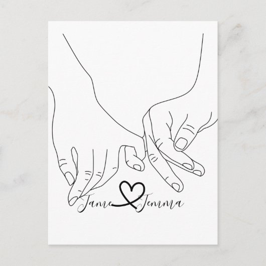 Aangepaste naam Hand vasthoudende lijn   Briefkaart (Voorkant)