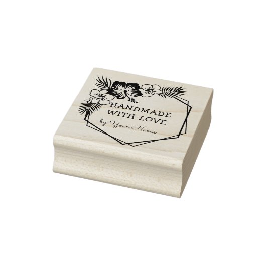 Aangepaste naam Handgemaakt met Liefde Rubberstempel (Stempel)