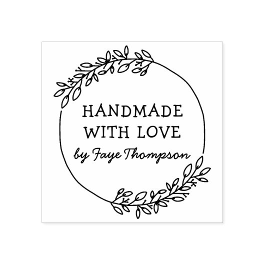 Aangepaste naam Handgemaakt met Liefde Rubberstempel (Afrduk)