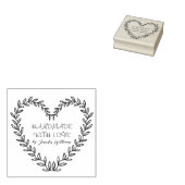 Aangepaste naam Handgemaakt met Love Modern Rustic Rubberstempel (Gestempeld)