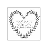 Aangepaste naam Handgemaakt met Love Modern Rustic Rubberstempel (Afrduk)