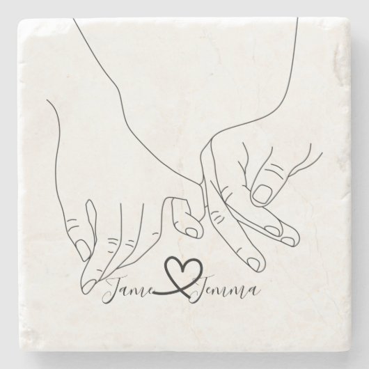 Aangepaste naam Handlijn Stenen Onderzetter (Voorkant)