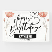 Aangepaste Naam Happy Birthday Banner Gift voor Vr (Horizontaal)