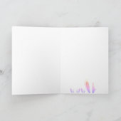 Aangepaste Naam HAPPY EASTER Schattige Bunny Blue  Kaart (Binnen)