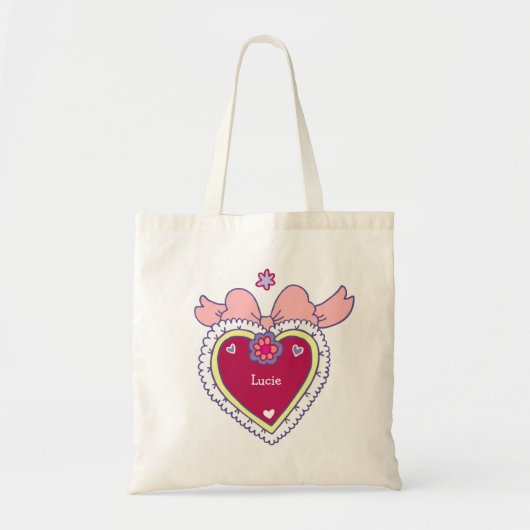 Aangepaste naam hart tote bag (Voorkant)