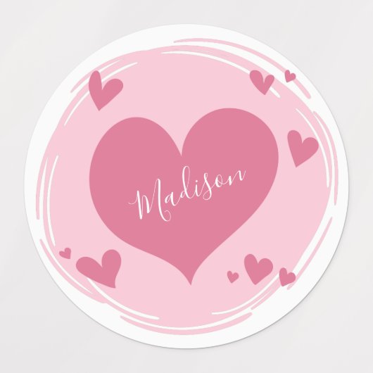 Aangepaste naam Hartlabels Labels (Design 2)