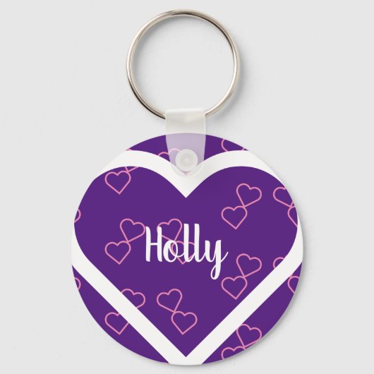 Aangepaste naam Hartlijncode Sleutelhanger (Voorkant)