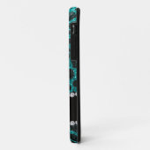 Aangepaste naam heldere aqua glitter leopard print Case-Mate iPhone case (Achterkant/links)