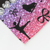 Aangepaste naam heldere regenbooglitter figuur ski fleece deken (Hoek)