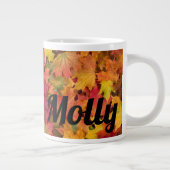 Aangepaste naam herfst ventilatorbladeren koffieth extra grote beker (Rechts)