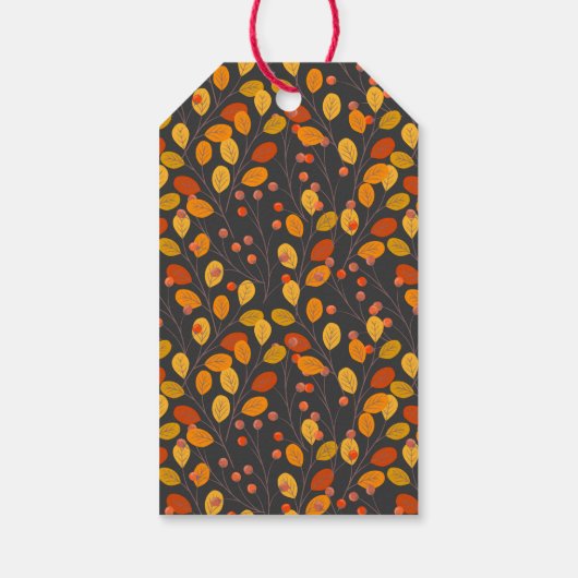 Aangepaste naam Herfstbladeren Cadeaulabel (Achterkant)