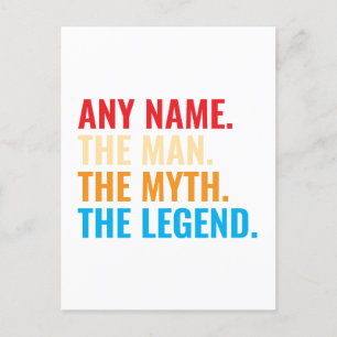 Aangepaste naam Het Man The Myth The Legend Retro Feestdagenkaart