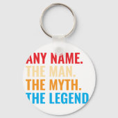 Aangepaste naam Het Man The Myth The Legend Retro Sleutelhanger (Achterkant)