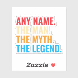 Aangepaste naam Het Man The Myth The Legend Retro Sticker