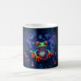 Aangepaste naam Hippie Peace Psychedelic Tree Frog Koffiemok