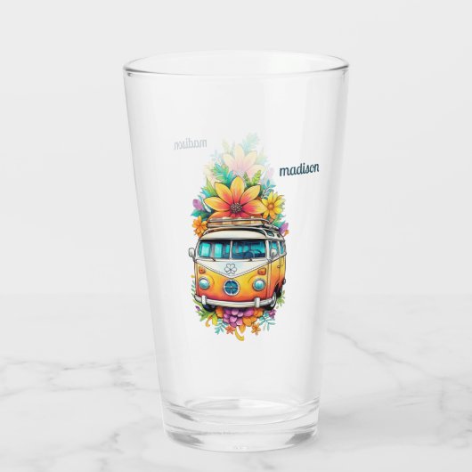 Aangepaste naam Hippie Van Glas (Achterkant)