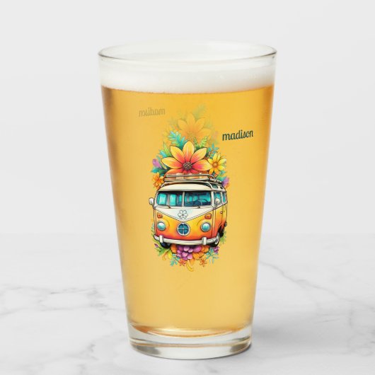 Aangepaste naam Hippie Van Glas (Achterkant gevuld)